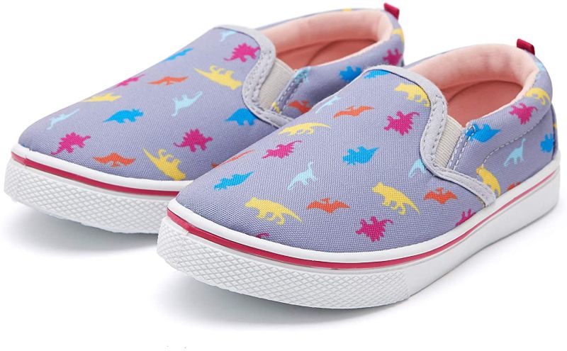 Photo 1 of K KomForme Kids Purple Dinosaur Casual Canvas Shoes SIZE 6 BOYS