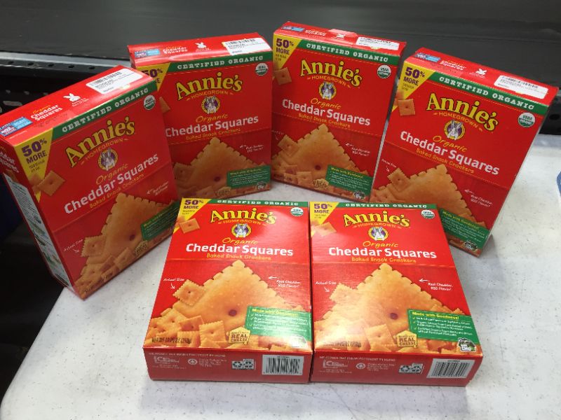 Photo 1 of 6 pcs exp 122021-----Annie's Organic Cheddar Squares Baked Snack Crackers, 11.25 oz