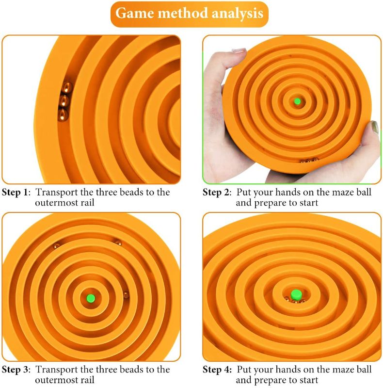 Photo 1 of Bociks 3D Maze Ball Puzzle Toy, Brain Teaser Track Game, 1PC ORANGE 
