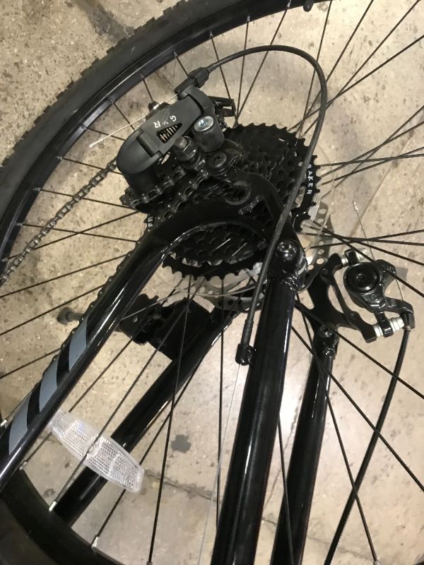 Photo 4 of Hyper 29" Explorer Men''s Dual Suspension Mountain Bike, Red HANDLE BAR ORIENTATION NEEDS TO BE FIXED, FRONT BRAKES DO NOT WORK/MISSING 
