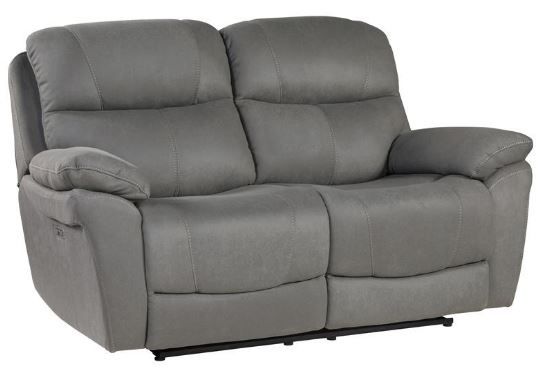 Photo 1 of  Power Adjustable Headrest Reclining Double Love Seat in Gray
