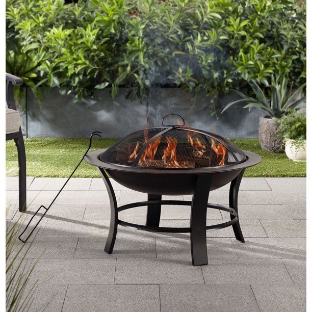 Photo 1 of  26" Metal Round Outdoor Wood-Burning Fire Pit