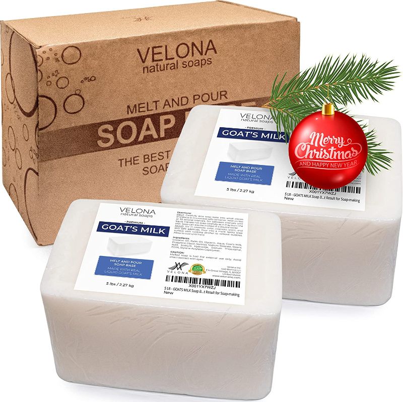 Photo 1 of 10 LB - Goats Milk Soap Base by Velona | SLS/SLES Free | Melt and Pour | Natural Bars for The Best Result for Soap-Making
