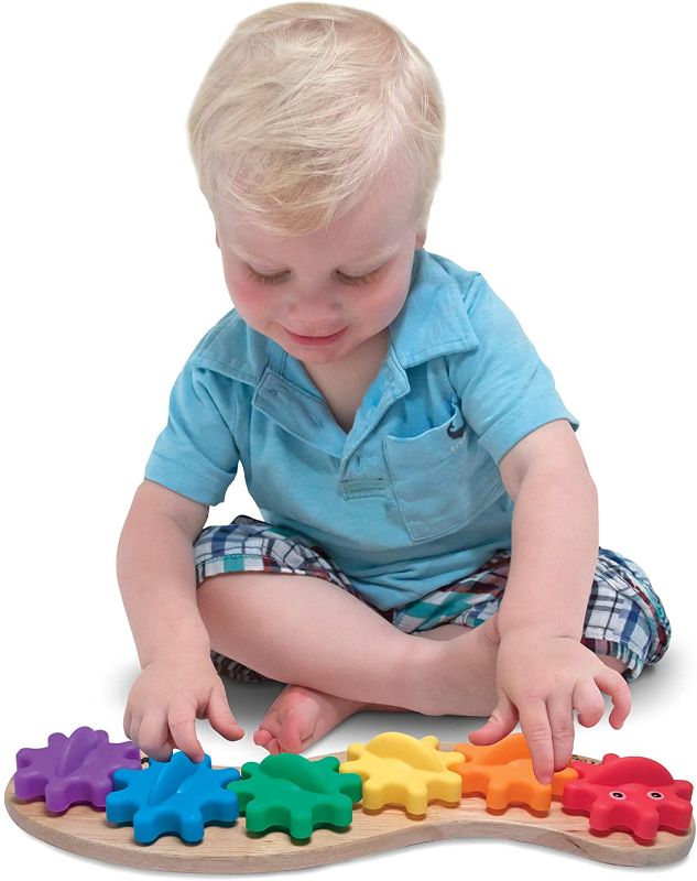 Photo 1 of Melissa & Doug Rainbow Caterpillar Gear Toy With 6 Interchangeable Gears
