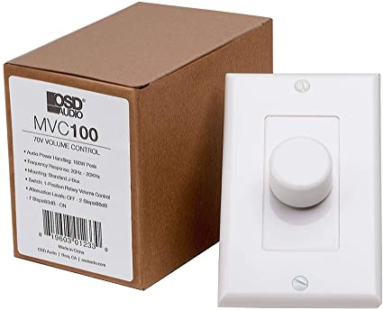 Photo 1 of OSD 70V Mono 100W in-Wall Volume Control Unique Thru-Put Easy Daisy Chain Install (White, Almond, Bone) MVC100
