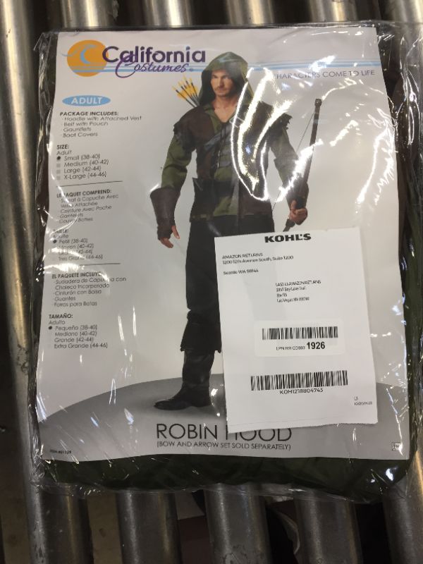 Photo 2 of California Costumes Robin Hood Adult Costume small 38-40
