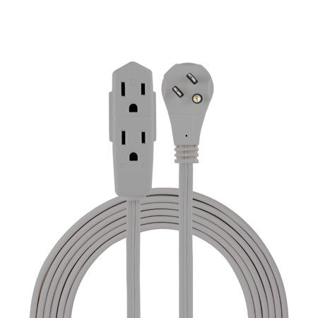 Photo 1 of GE 3-Outlet Extension Cord, 15ft., Gray – 43026