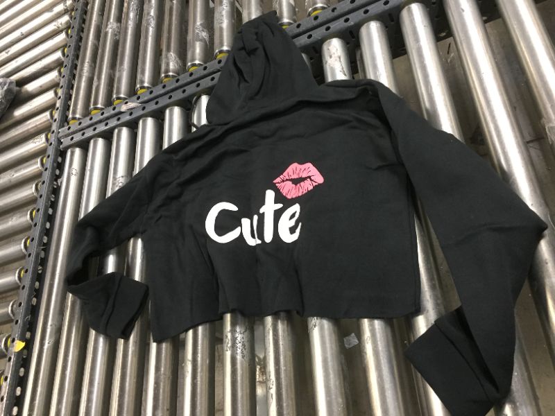 Photo 2 of xl black croptop hoodie longsleeve