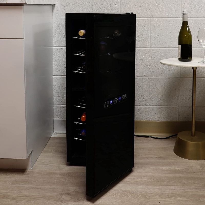 Photo 1 of Koolatron WC24 Thermoelectric Wine Cooler 24 Bottle Capacity with Digital Temperature Controls - Vibration-free and Quiet Cooling Power, 5 Removable Shelves, Black (24 Bottle)
BRAND NEW OPENED FOR PICTURES