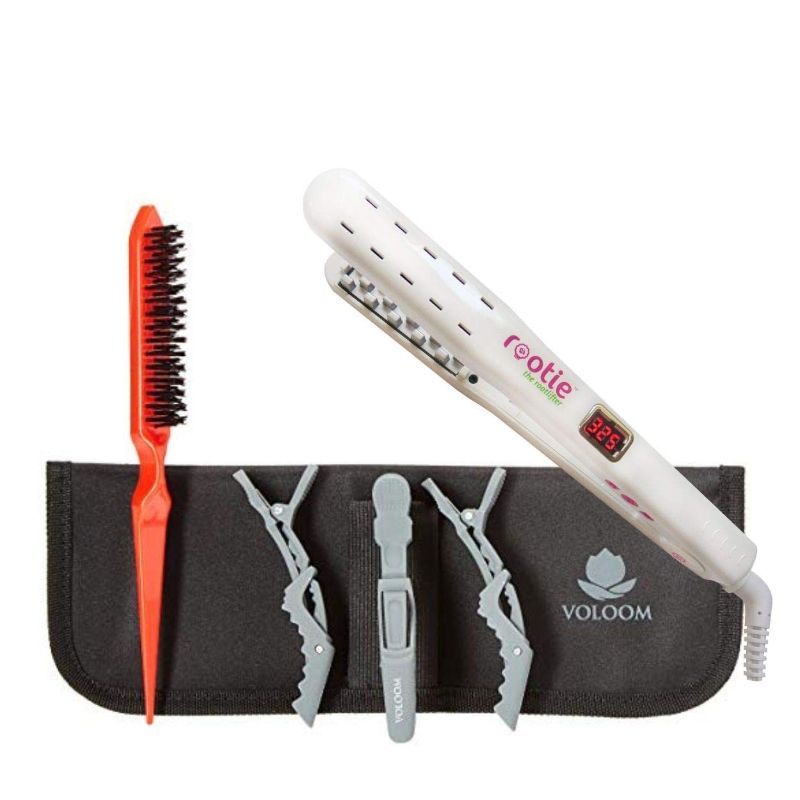 Photo 1 of Voloom Rootie 3/4-Inch Professional Volumizing Hair Iron | Increase Hair Volume, Ceramic Hair Volumizing Tool, Hair Waver | Adjustable Temperature, Swivel Cord, Auto Shut-Off, Lasting Volume
