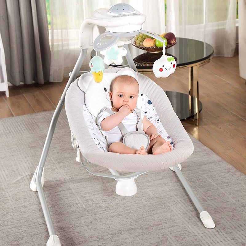 Photo 1 of Baby Swing,ALVOD Baby Swing for Infants,Swing for Babies with 4 Vibration Speeds,Electronic Baby Swing Chair with Music,3 Timer Setting Function for Newborn/Baby Boy/Baby Girl
