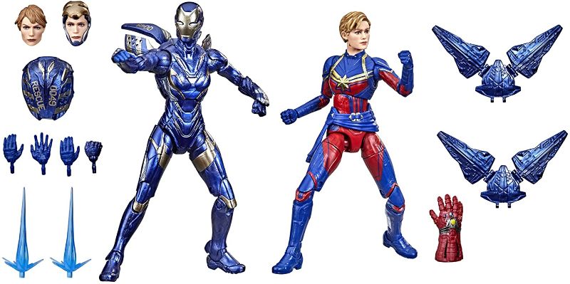 Photo 2 of Marvel Hasbro Legends Series 6-inch Scale Action Figure Toy Captain and Rescue Armor 2-Pack, Infinity Saga Character, Premium Design, 2 Figures and 12 Accessories (Amazon Exclusive)
