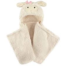 Photo 1 of Hudson Baby Unisex Baby and Toddler Hooded Animal Face Plush Blanket, Lamb, One Size
