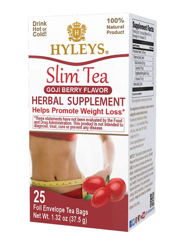 Photo 1 of 2 pack -Hyleys Slim Tea Goji Berry Flavor - Weight Loss Herbal Supplement Cleanse and Detox - 25 Tea Bags (1 Pack)
best by 2- 2024 