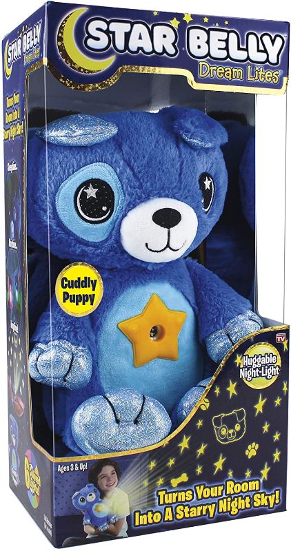 Photo 1 of Ontel Star Belly Dream Lites, Stuffed Animal Night Light, Cuddly Blue Puppy