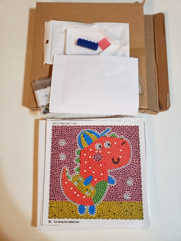 Photo 1 of 5D DIAMOND PUZZLE DINOSAUR AND FRAME KIT.