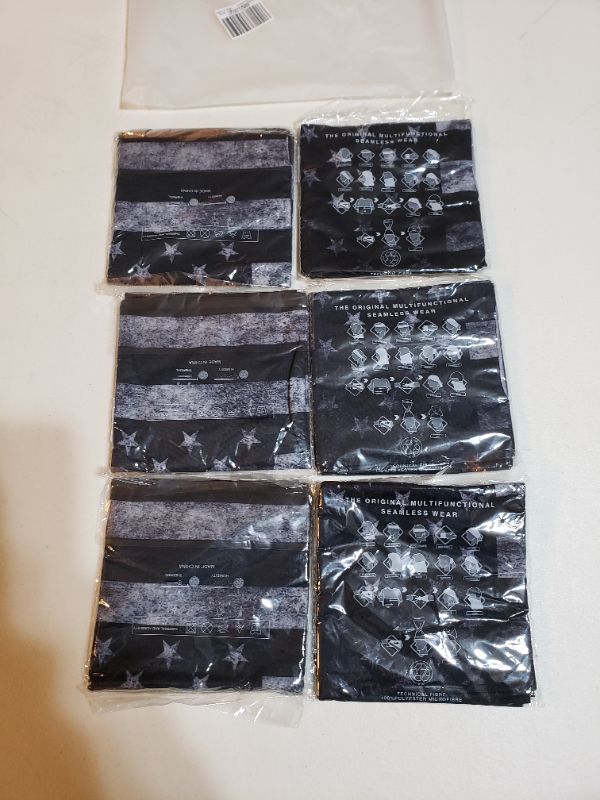 Photo 1 of 6 PIECES ALL AMERICAN FLAG STYLE NECK GAITERS/COVERINGS.