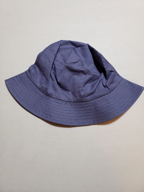 Photo 2 of BEACH STYLE SUN HAT WITH FLOWER LOGO, BLUE, ONE SIZE.