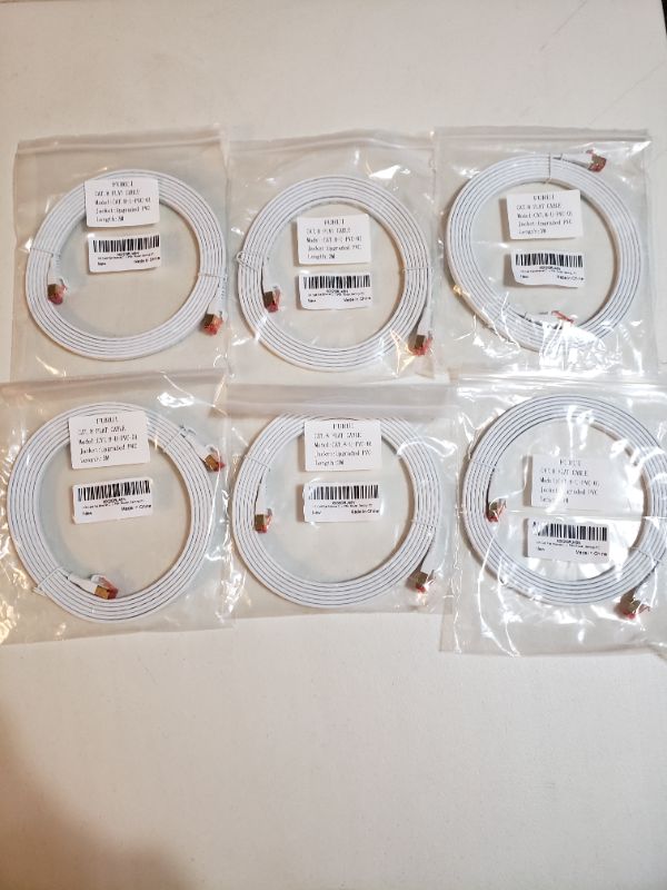 Photo 1 of CAT 8 FLAT CABLE, LOT OF 6.