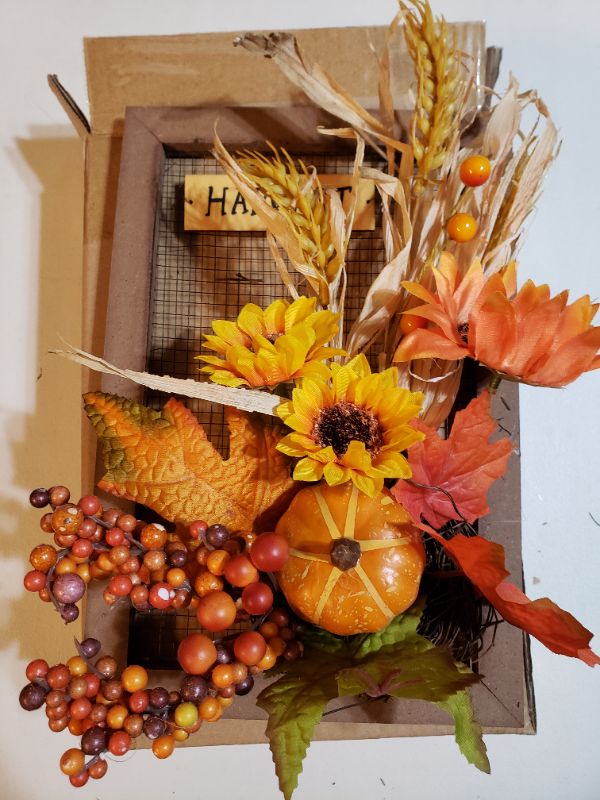 Photo 1 of WOODEN FRAMED WALL DECOR, HARVEST/FALL THEMED.