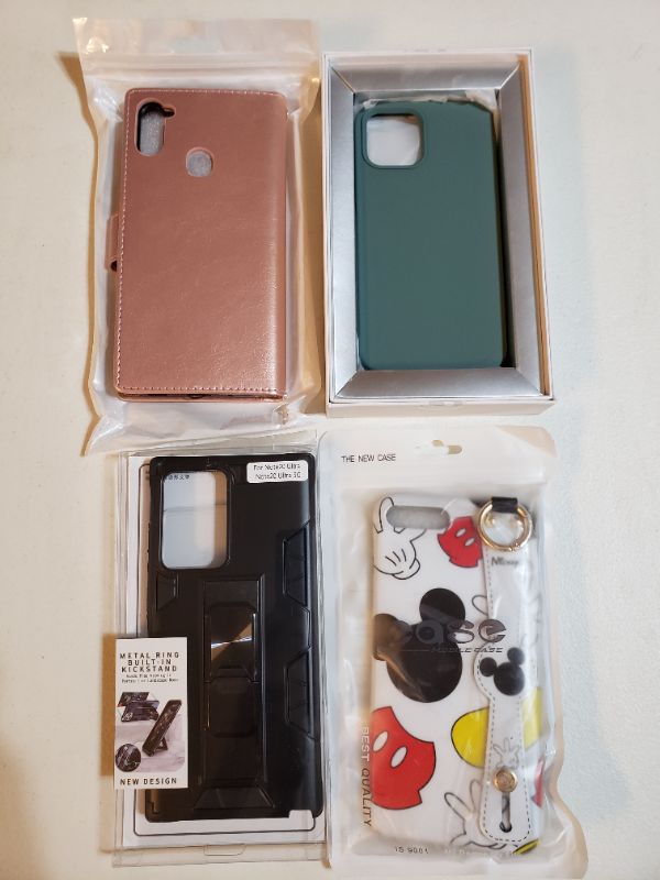 Photo 1 of VARIOUS BRANDS STYLES SMARTPHONE CASES, LOT OF 4 ITEMS.