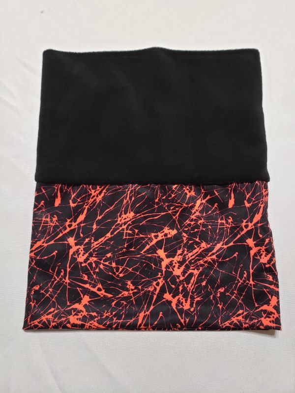 Photo 1 of FLEECE NECK GAITER, ONE SIZE, BLACK/RED.