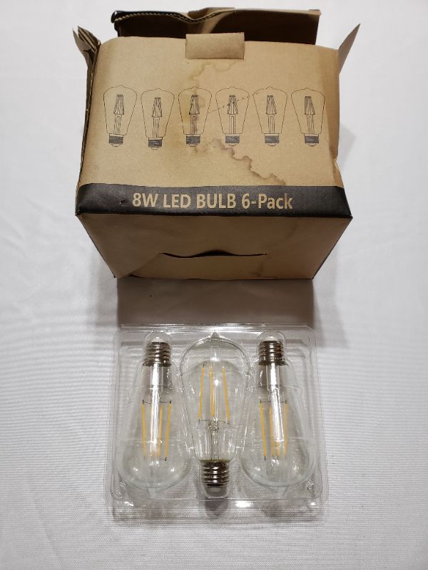 Photo 1 of 8W LED BULB 6 PACK ST64 EDISON STYLE.