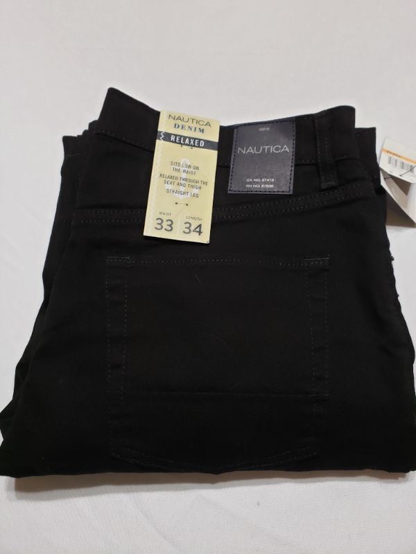 Photo 1 of NAUTICA DENIM JEANS, BLACK, SIZE 33 X 34