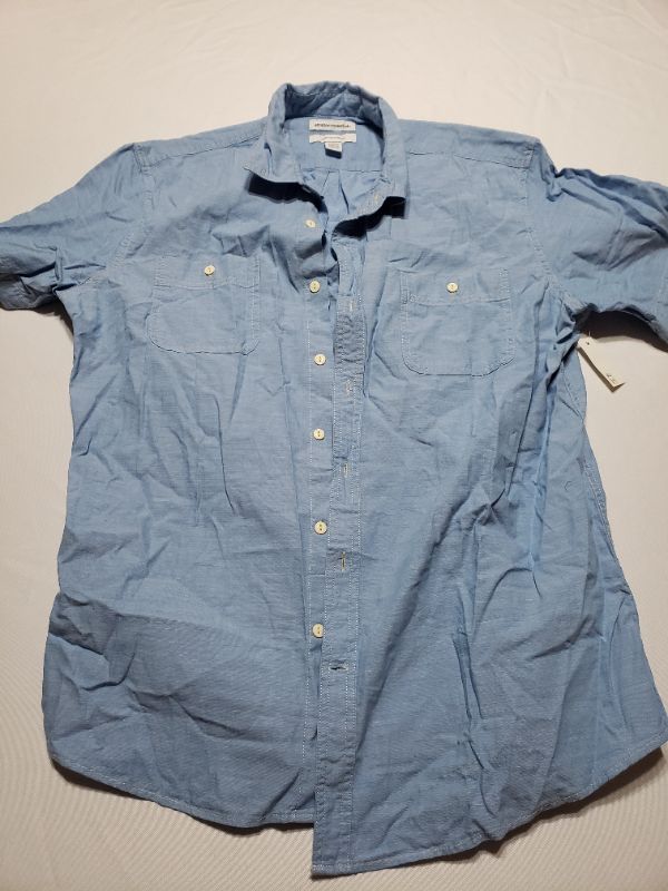 Photo 1 of WOMEN'S BLUE BUTTON UP SHIRT, SIZE L