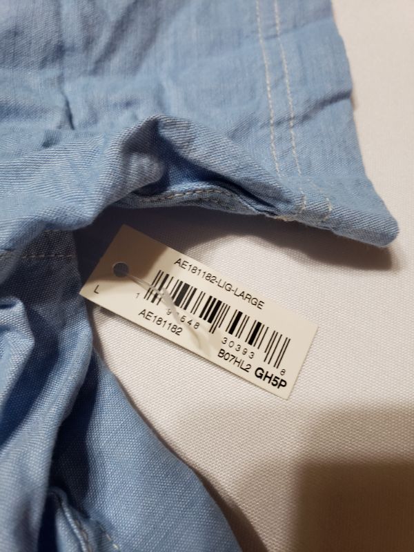 Photo 1 of WOMEN'S BLUE BUTTON UP SHIRT, SIZE L
