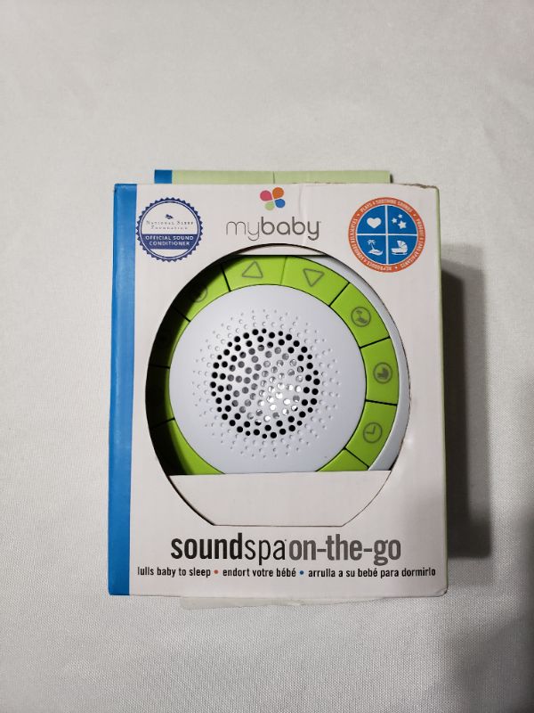 Photo 1 of MyBaby SoundSpa On-The-Go-Portable White Noise Machine, 4 Soothing Sounds with 15, 30, and 45-Minute Auto Shutoff, Integrated Clip for Easy Transport, Giftable, Small and Lightweight, by HoMedics
