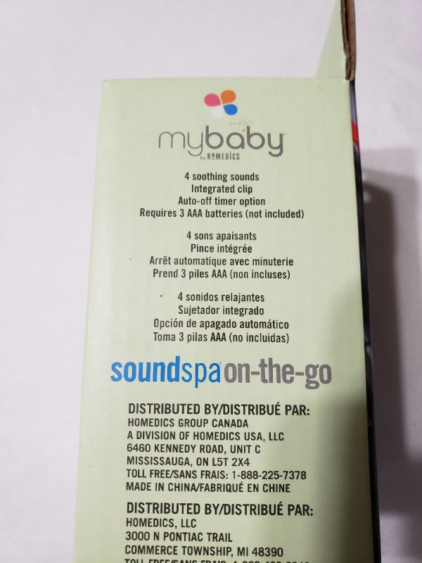 Photo 2 of MyBaby SoundSpa On-The-Go-Portable White Noise Machine, 4 Soothing Sounds with 15, 30, and 45-Minute Auto Shutoff, Integrated Clip for Easy Transport, Giftable, Small and Lightweight, by HoMedics
