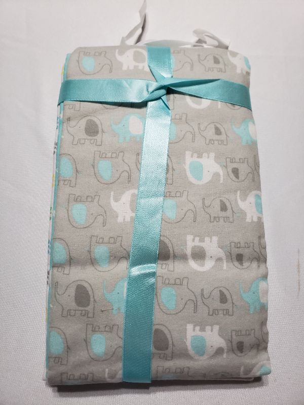 Photo 2 of Luvable Friends Unisex Baby Cotton Flannel Receiving Blankets Bundle, Basic Elephant, One Size
