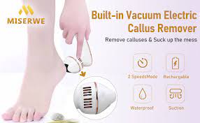 Photo 1 of Callus Remover for Feet with Built-in Vacuum Rechargeable Electric Feet Callus Pedicure Tools for Dead Skin with 3 Coarse Roller Heads and 2 Level Adjustable Speeds.
