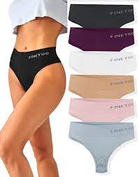 Photo 1 of FINETOO 6 PACK HIGH WAISTED THONGS FOR WOMEN MEDIUM/LARGE 