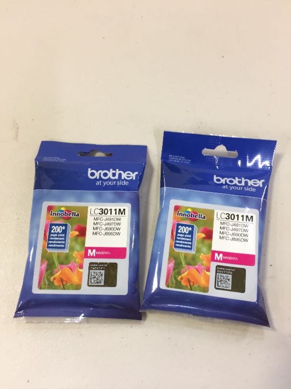 Photo 2 of Brother Printer LC3011M Single Pack Standard Cartridge Yield Up to 200 Pages LC3011 Ink Magenta 2 PACK