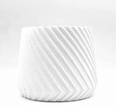 Photo 1 of 8" Inch Modern White Planter - 3D Line Texture Cement Plant Pot - Includes Drainage Plug - GreenMind Design Muse - Contemporary Matte Textured White Finish
(DIRT AND SCRATCHES ON ITEM FROM PRIOR USE)