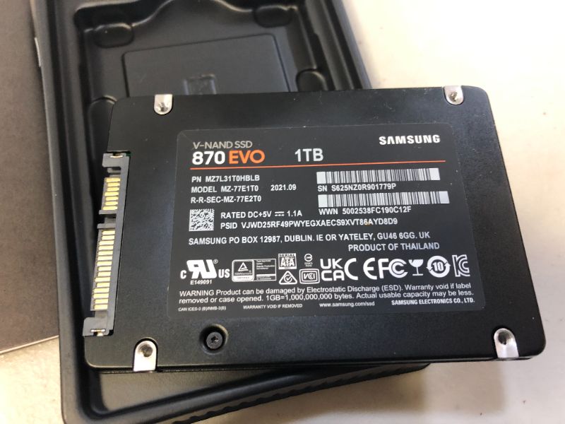 Photo 4 of Samsung 870 EVO SATA III SSD 1TB 2.5” Internal Solid State Hard Drive, Upgrade PC or Laptop Memory and Storage for IT Pros, Creators, Everyday Users, MZ-77E1T0B/AM
