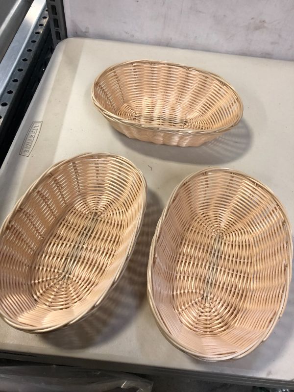 Photo 2 of Basket, Oval, Natural, 9" x 6" x 2.25" 3 PACK