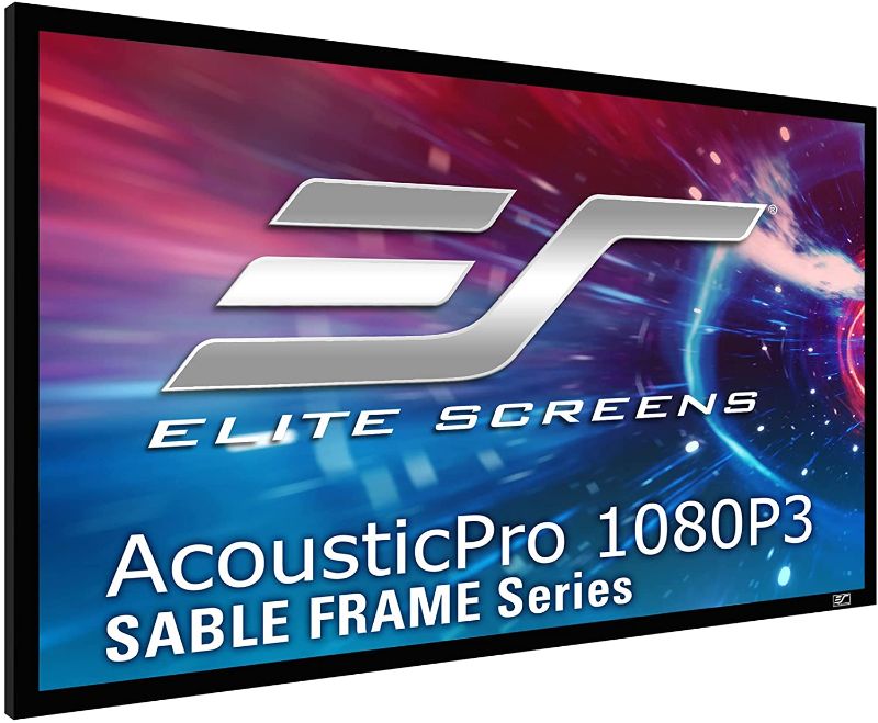 Photo 1 of Elite Screens Sable Frame Series, 120-inch Diagonal 16:9, Sound Transparent Perforated Weave Fixed Frame Projection Projector Screen, ER120WH1-A1080P3
