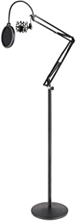 Photo 1 of Pyle Microphone Boom Suspension Stand - Scissor Spring Arm Floor Mic Stand with Shock Mount & Pop Filter (PMKSH28),Black
