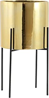 Photo 1 of Aspire Lonnie Mid Century Ceramic Gold 16" H Planter (SCRATCHES AND CHIPS ON ITEM)