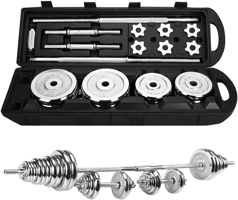 Photo 1 of 50kg Dumbbell Chrome Barbell Set