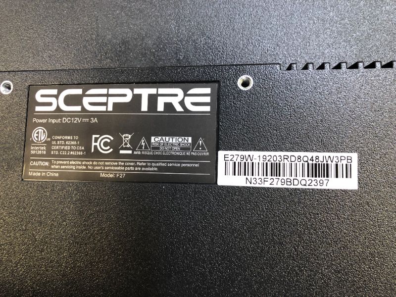 Photo 7 of Sceptre 27-Inch FHD LED Gaming Monitor 75Hz 2X HDMI VGA Build-in Speakers, Ultra Slim Metal Black PARTS ONLY