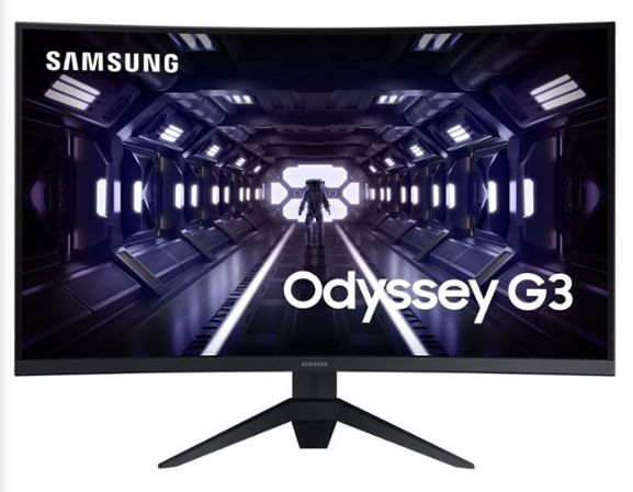 Photo 1 of Samsung - Odyssey G3 32" Curved FHD 1ms AMD FreeSync Premium Gaming Monitor - Black - Black