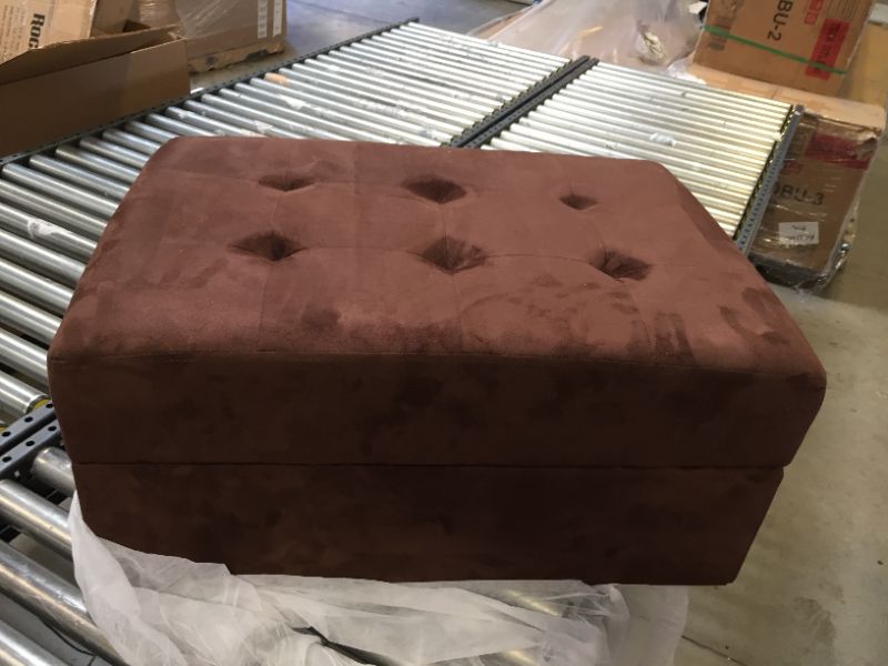 Photo 2 of brown colored tuffed ottoman --new in the box 