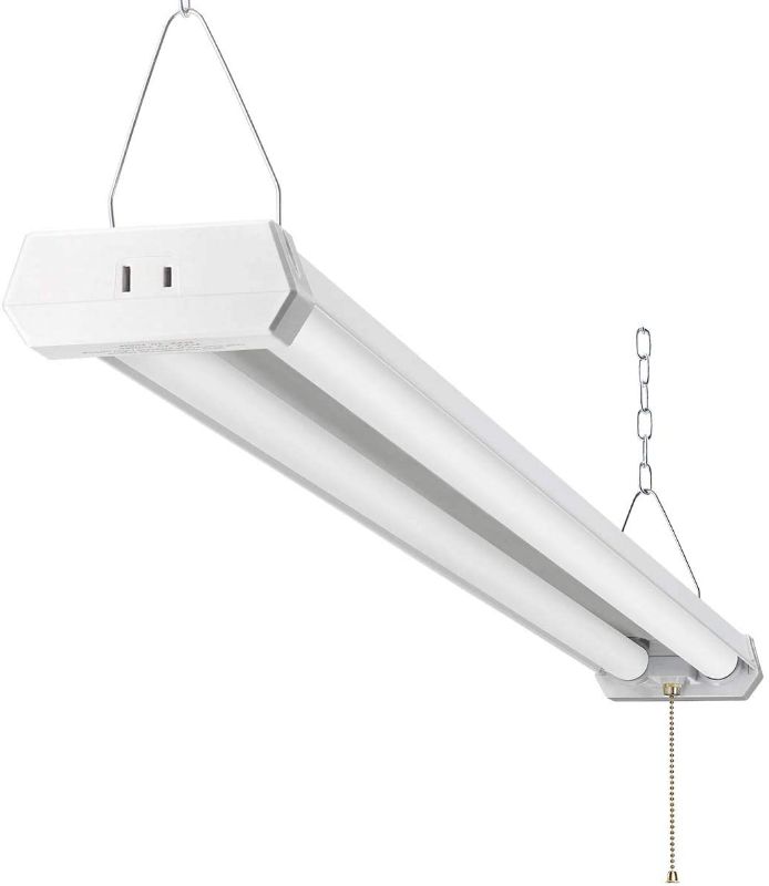 Photo 1 of 4FT Linkable LED Shop Light for Garages,42W 4800LM 5000K Daylight White,LED Ceiling Light, with Pull Chain (ON/Off),Linear Worklight Fixture with Plug,2PACK 50K

