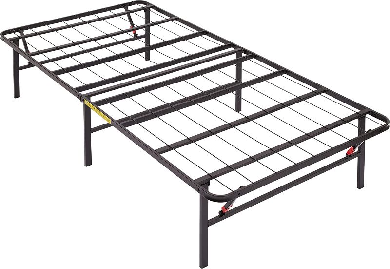 Photo 1 of Amazon Basics Foldable, 18" Black Metal Platform Bed Frame with Tool-Free Assembly, No Box Spring Needed - Twin
