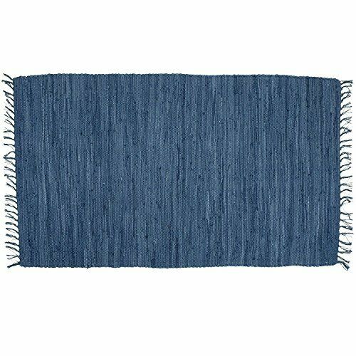 Photo 1 of Bristol Blue Rag Rug, 2' x 3' Cotton, Tightly Woven Quality Throw Rug