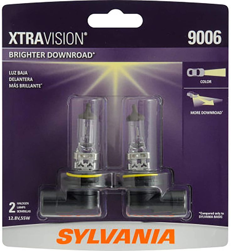 Photo 1 of SYLVANIA - 9006 XtraVision - High Performance Halogen Headlight Bulb, High Beam, Low Beam and Fog Replacement Bulb (Contains 2 Bulbs)